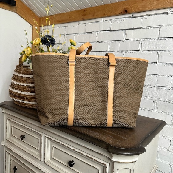 Coach small cc Canvas & Leather Duffle Bag (Large) - Picture 4 of 11